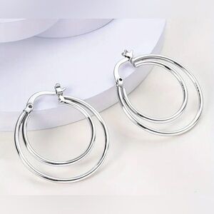 Sterling Silver hoop earrings - simple minimalist beautiful